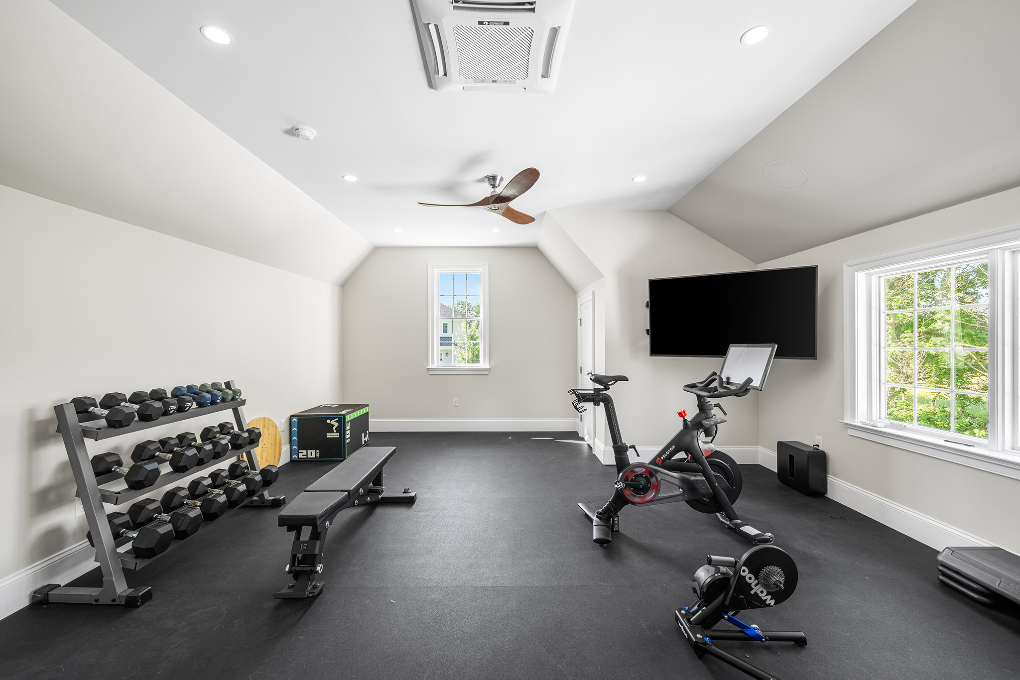 Domers Construction - Integrated and transformed unfinished garage and basement into indoor play area, mudroom, home gym, home brew bar, office, bathroom and bedroom